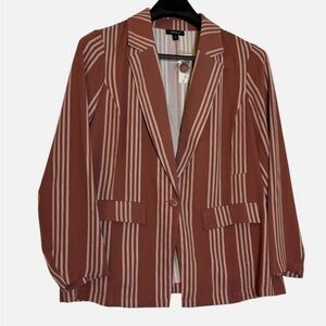 NEW Torrid Boyfriend Blazer Women's Plus Size 2X Rose Pink Striped MSRP$70